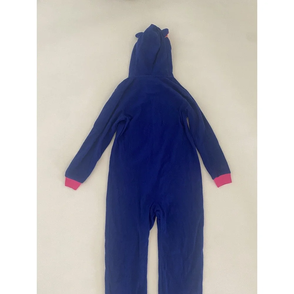 Cat & Jack One Piece Owl‎ Pajama Girls Size 10 / 12 Open Feet Zip Up Purple Pink